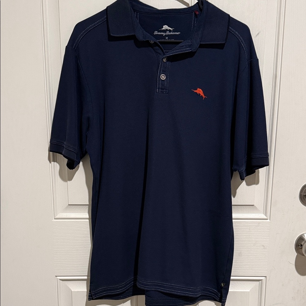 Tommy Bahama Dark Blue Polo with Orange Logo